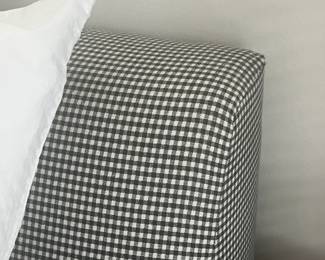 Black and white checkered queen size fabric headboard