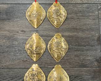 Santas of the World Solid Bronze Ornaments by Wendell August