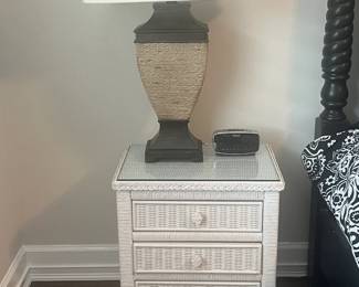 Pair of white wicker nightstands (2 of 2)