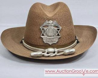 2 State of Wisconsin Deputy Sheriffs Summer Hat and Badge.
