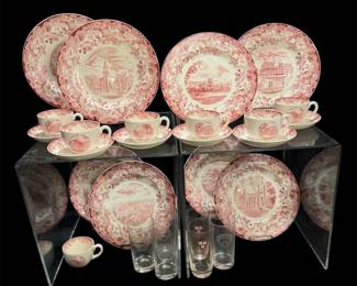 Harvard University Wedgwood Plates, Cups Saucers 27pc Collection Made In England