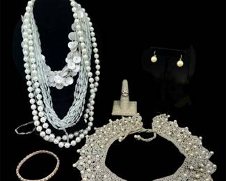 Sterling Silver Ring And Bangle blue grey Costume Jewelry