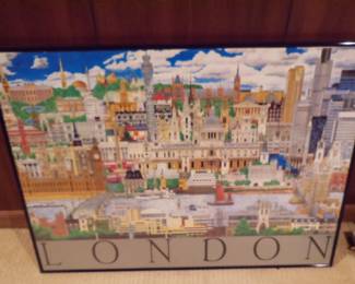 framed London poster