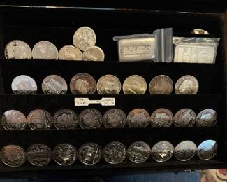 silver coins and bars