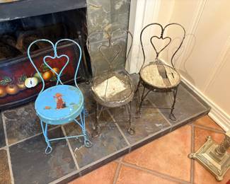 Antique Child’s ice cream chairs
