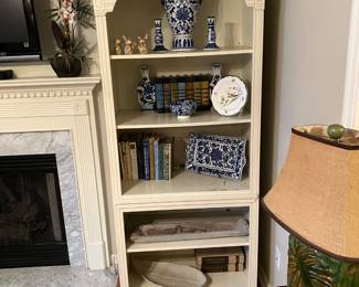 Shelf with Blue and White