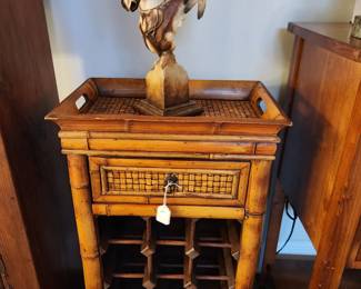wine cabinet with collectible indian art