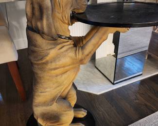 Dog with serving tray