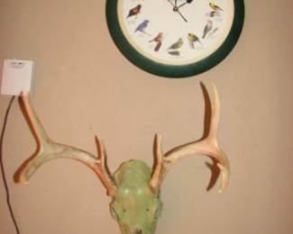 Antlers, bird clock