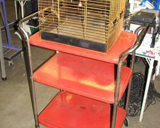 Rolling cart, bird cage