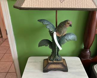 Beautiful pair of parrot lamps