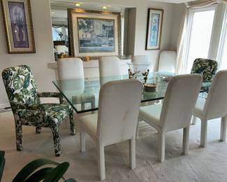 Beautiful Large  Tempered Glass topped Dining Table