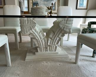 Unique base (Palm Beach Plaster Palm Frond Dining table)