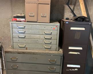 Vintage metal cabinets/file drawers