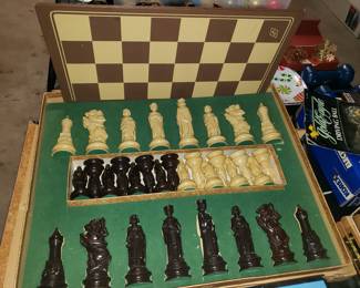 Vintage Chess Set, very detailed pieces.