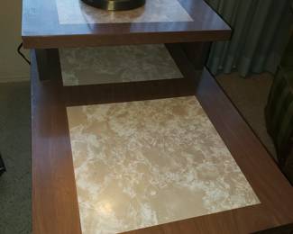 MCM two tier end table