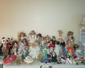 Extensive doll collections, this is only a portion of it!