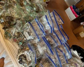 BAGS AND BAGS OF JEWELRY!! For crafts, repair, and to wear!!