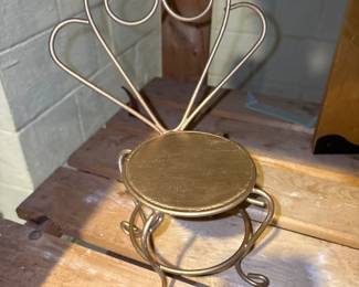Dollhouse mini gold Garden chair