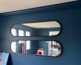 Oval Bronze Framed Wall mirror - set of 2