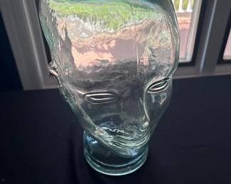 Vintage Glass Head Jar 1970