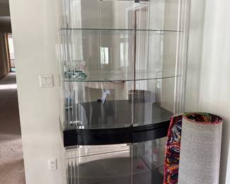 Black Lacquer and Glass China Cabinet