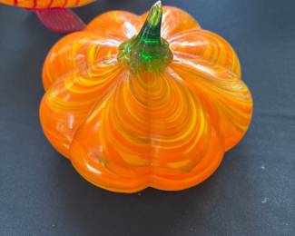 hand blown art glass pumpkin