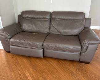 Brown Leather 2 seater recliner