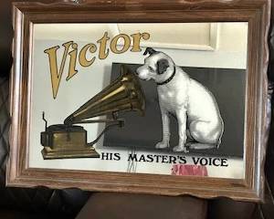 Vintage Victor/Victrola advertising mirror.