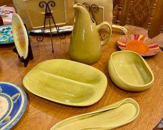 Russel Wright's "American Modern" ceramic dishes in Chartreuse