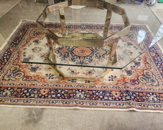 BRASS AND GLASS COFFEE TABLE