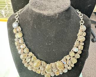 Silver and labradorite necklace  
