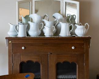 glassware, hutch