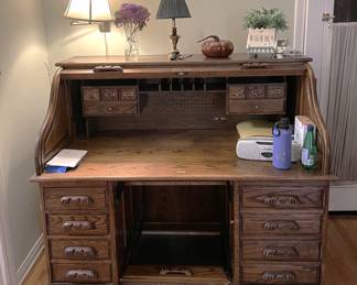 We haven't had a roll-top desk in our sales recently, but this sale has one.  You'll want to come take a closer look at this piece; it is in great condition.