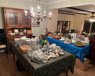 This picture is of the same dishes and serving pieces, but from a different angle.