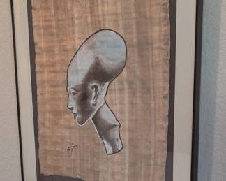 African Art On Papyrus Paper- Artist Signed