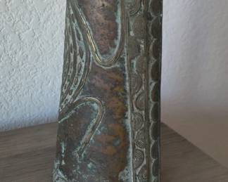 Heavy Bronze African Tikar Cuff Bracelet #2