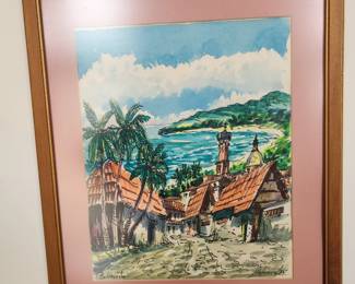 Set of 4 water colors by Joel Cabrera, Puerto Vallarta