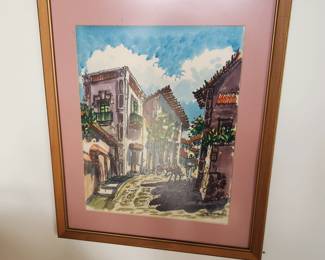 Set of 4 water colors by Joel Cabrera, Puerto Vallarta