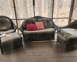Brown Jordan outdoor wicker furniture (cushion are trash but furniture is solid)