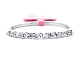 NEW! Slim 0.25 Carat Diamond Semi-Eternity Stacking Ring in White Gold
