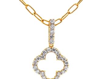 NEW! 1 Carat Pavé Lab-Grown Diamond Four-Leaf Clover Pendant Necklace