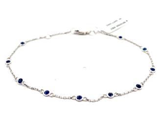 NEW! Lightweight Blue Sapphire Bezel Station Bracele