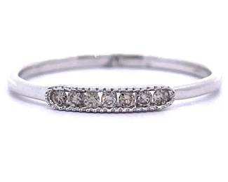 NEW! 0.10 Carat Diamond Slim Stacking Ring in 14k White Gold 