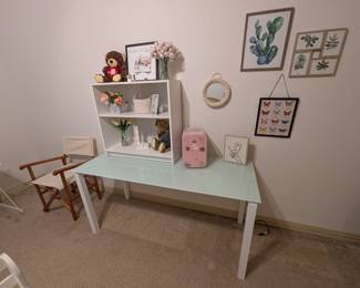 IKEA Desk, Wall Decor, Book Shelf