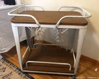 Rolling 2 Tier Bar Serving Cart