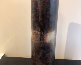 Tall Cylindrical Wooden Vase