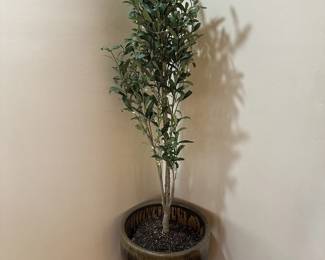 Artificial Olive Tree in Clay Pot