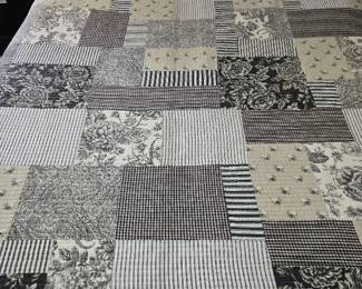 Beautiful Reversible Black and White Quilt Bedspread