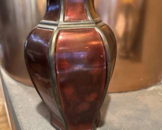 Rosenthal Netter Brass Vase with Red Hue